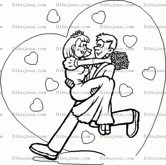 Dibujo para colorear Reciencasados Para Colorear Y Pintar