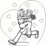 Dibujo para colorear Reciencasados Para Colorear Y Pintar