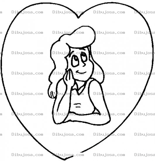 Dibujo para colorear Mujer Enamorada Para Colorear