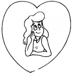 Dibujo para colorear Mujer Enamorada Para Colorear