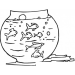Dibujo para colorear Pecera De Pescaditos Para Colorear