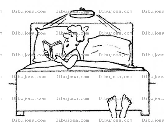 Dibujo para colorear Colorear Esposa Leyendo En La Cama