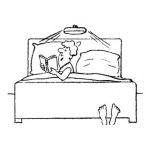 Dibujo para colorear Colorear Esposa Leyendo En La Cama