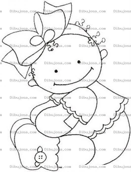 Dibujo para colorear Beba Colocha Sentada