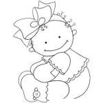 Dibujo para colorear Beba Colocha Sentada