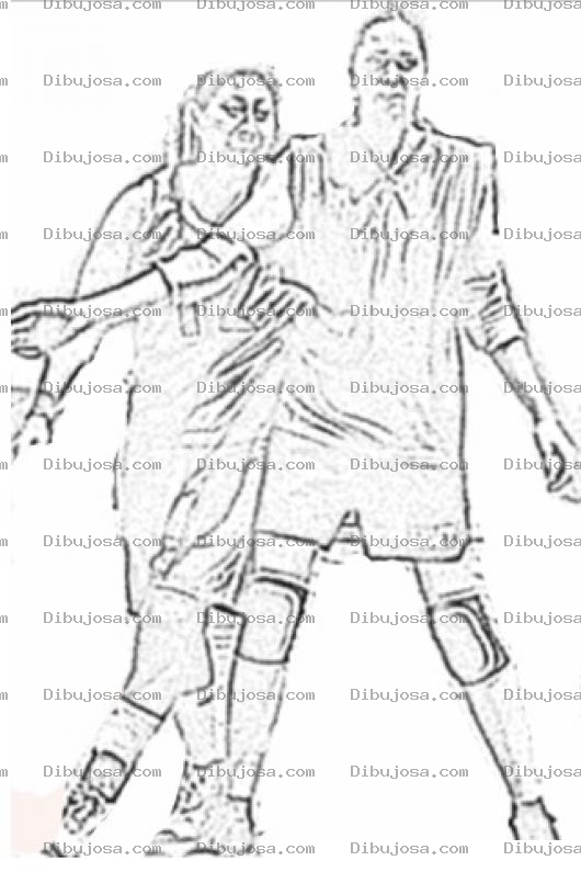 Dibujo para colorear Mujeres Jugando Basketball Para Colorear