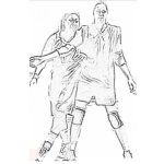 Dibujo para colorear Mujeres Jugando Basketball Para Colorear