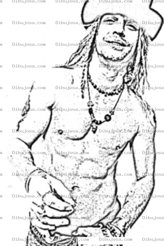 Dibujo para colorear Brett Michaels Coloring Page
