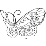 Dibujo para colorear mariposa volando para colorear