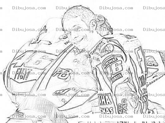 Dibujo para colorear Dibujo De Valentino Rossi Para Pintar Y Colorear