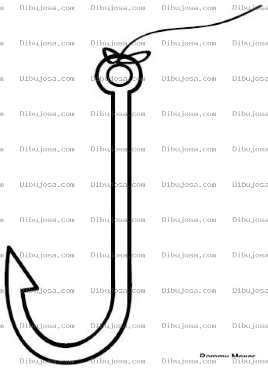 Dibujo para colorear Dibujo De Un Anzuelo Para Colorear Y Pintar