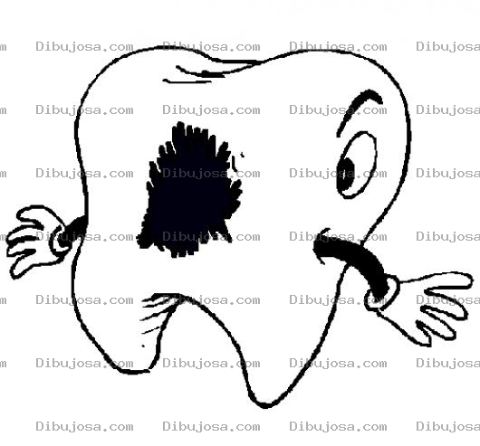 Dibujo para colorear Muela Con Caries Para Colorear