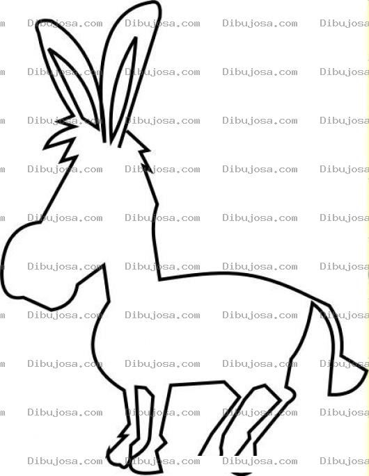 Dibujo para colorear Silueta De Burro Para Pintar Y Colorear