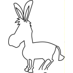 Dibujo para colorear Silueta De Burro Para Pintar Y Colorear