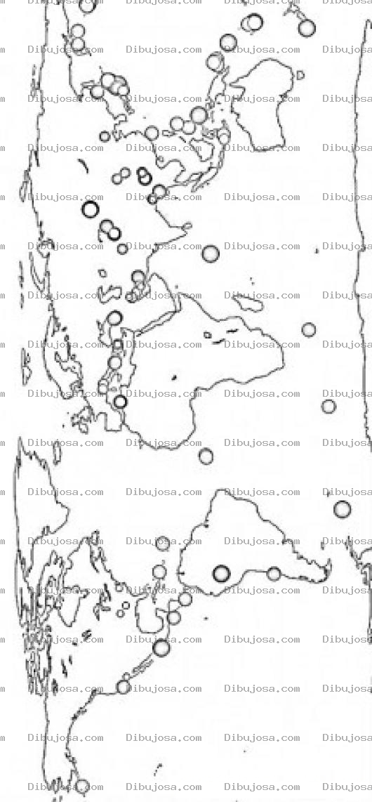 Dibujo para colorear Earthquake Map Coloring Page Mapa De Terremotos En El Mundo Para Colorear