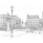 Dibujo para colorear Colorear Puerta Del Sol Madrid