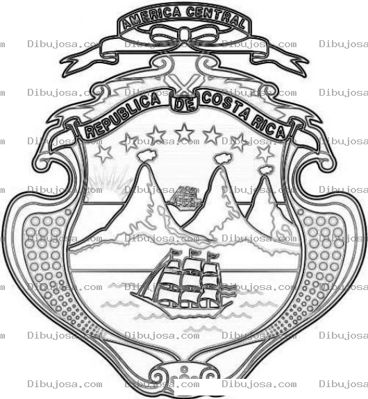 Dibujo para colorear Colorear Escudo De Costarica
