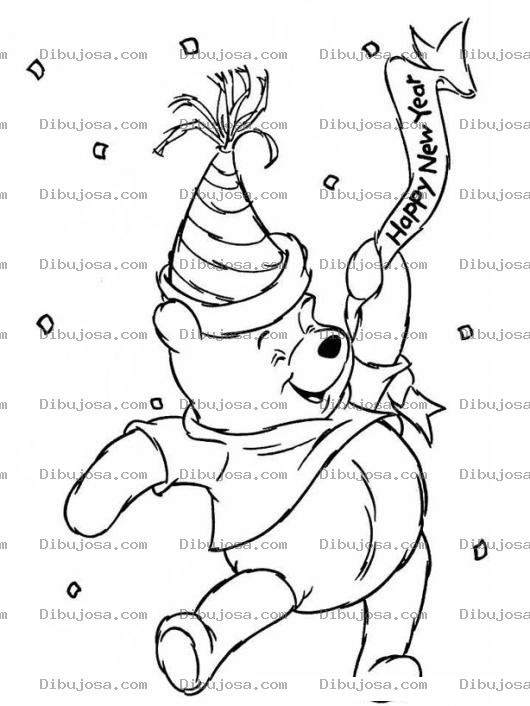 Dibujo para colorear dibujo de winnie pooh celebrando