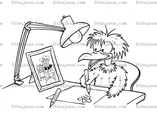 Dibujo para colorear Dibujo De Un Pajaro Dibujando