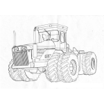 Dibujo para colorear Tractor De Llantas Cuaches Para Colorear Y Pintar