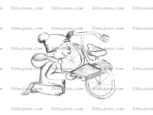 Dibujo para colorear Dibujo De Un Nino Con Su Bicicleta Para Colorear