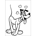 Dibujo para colorear Dibujo De Pluto Enamorado Para Colorear