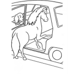 Dibujo para colorear Dibujo De Un Caballo Entrando A Un Carro Para Colorear