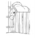 Dibujo para colorear Caballo En Establo Para Colorear