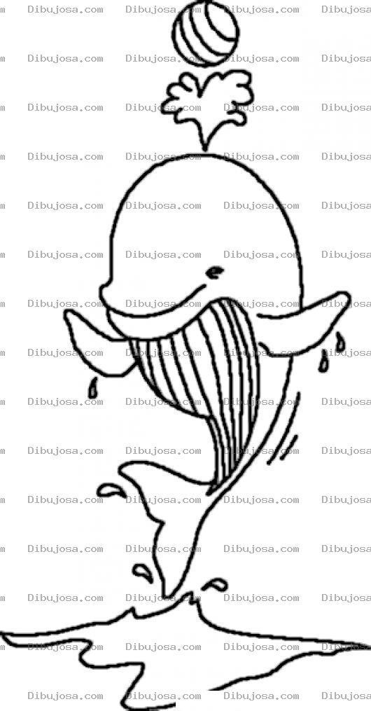 Dibujo para colorear Dibujo De Ballena Jugando Con Una Pelota Para Pintar