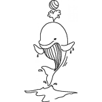 Dibujo para colorear Dibujo De Ballena Jugando Con Una Pelota Para Pintar