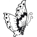 Dibujo para colorear Mariposa De 4 Puntos Para Colorear