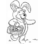 Dibujo para colorear Colorear a winipu vestido de conejo