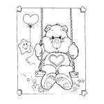 Dibujo para colorear Dibujo De Un Osito Carinosito En Un Columpio