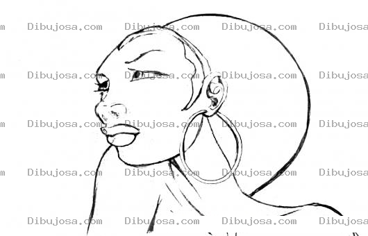 Dibujo para colorear Colorear Negrita Con Aretes Grandes