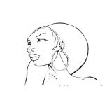 Dibujo para colorear Colorear Negrita Con Aretes Grandes