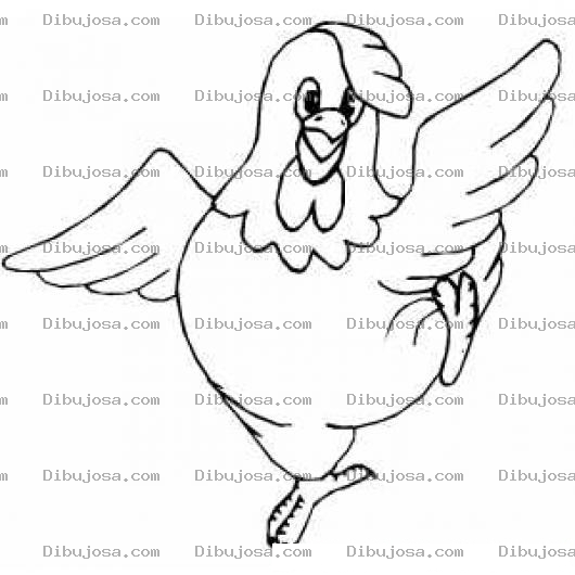 Dibujo para colorear Colorear Gallina Bailando