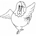 Dibujo para colorear Colorear Gallina Bailando