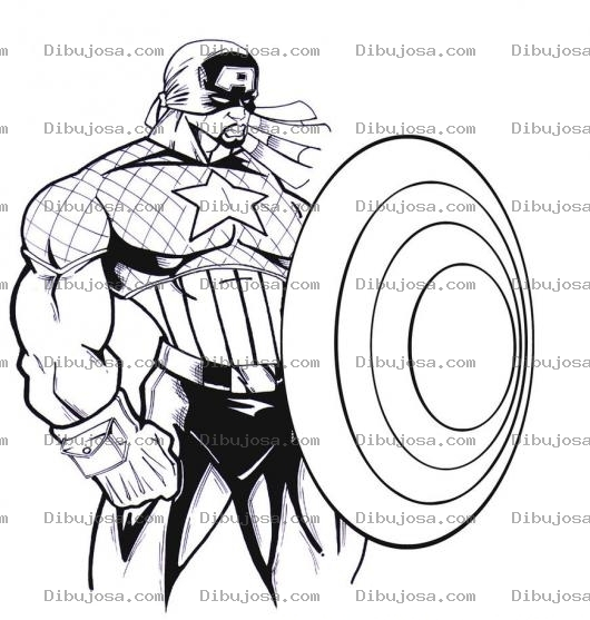 Dibujo para colorear Dibujo Del Capitan America Para Colorear Y Pintar