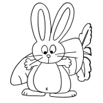 Dibujo para colorear Dibujo De Conejo Escondiendo Una Zanahoria Para Colorear
