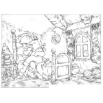 Dibujo para colorear Colorear a Winnie the pooh en su cama