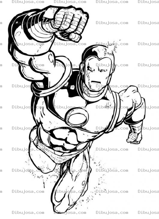 Dibujo para colorear Ironman Volando Para Colorear
