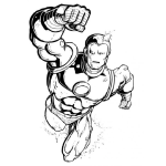Dibujo para colorear Ironman Volando Para Colorear