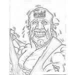 Dibujo para colorear Caricatura De Chuck Norris Para Colorear