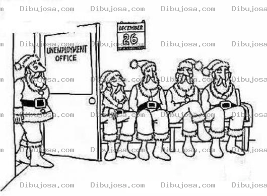 Dibujo para colorear Dibujo De Santas Buscando Empleo Para El 26 De Diciembre
