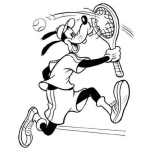 Dibujo para colorear Dibujo De Goofy Jugando Tennis