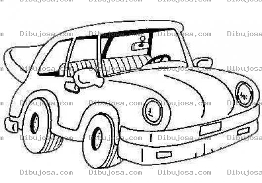 Dibujo para colorear Dibujo De Carrito Con Cola De Pato Para Pintar