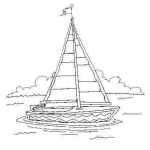 Dibujo para colorear Barco De Vela Para Colorear