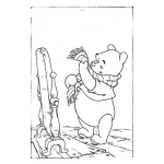 Dibujo para colorear Colorear a Winnie de pooh  viendose en el espejo