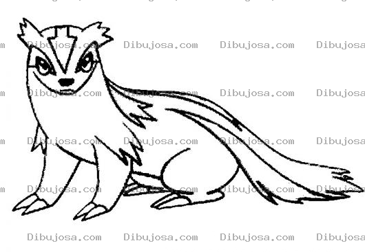 Dibujo para colorear Colorear Al Zorrillo Lineon De Pokenon