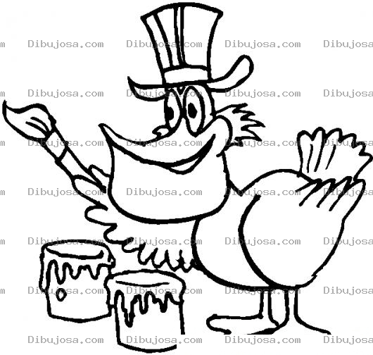 Dibujo para colorear Colorear Gabiota Con Pincel